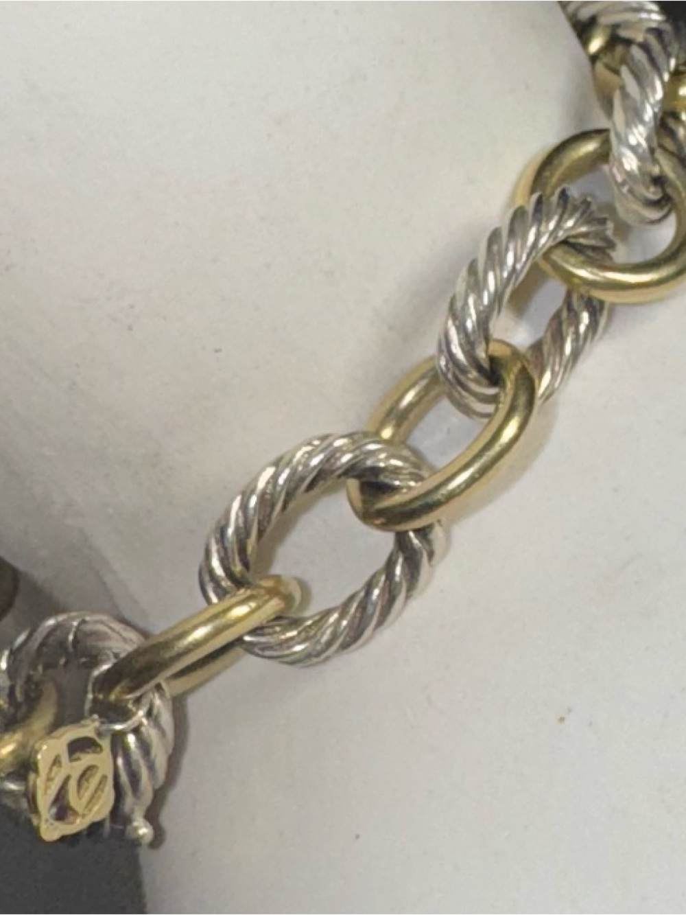 David Yurman Oval Link Bracelet in Silver and Gold